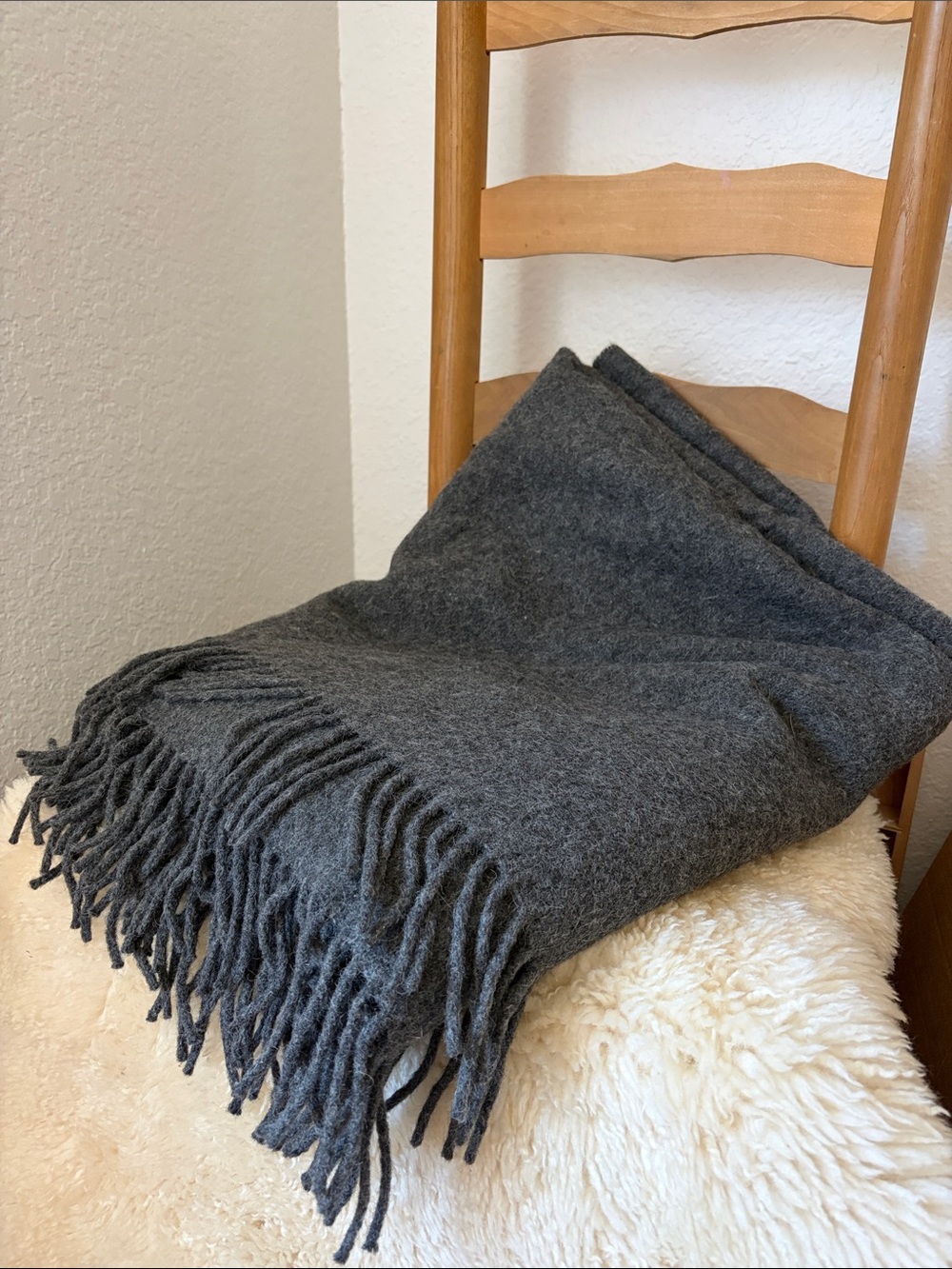 Peruvian Connection Alpaca Wool Blend Fringe Blanket Throw Natural Fibers